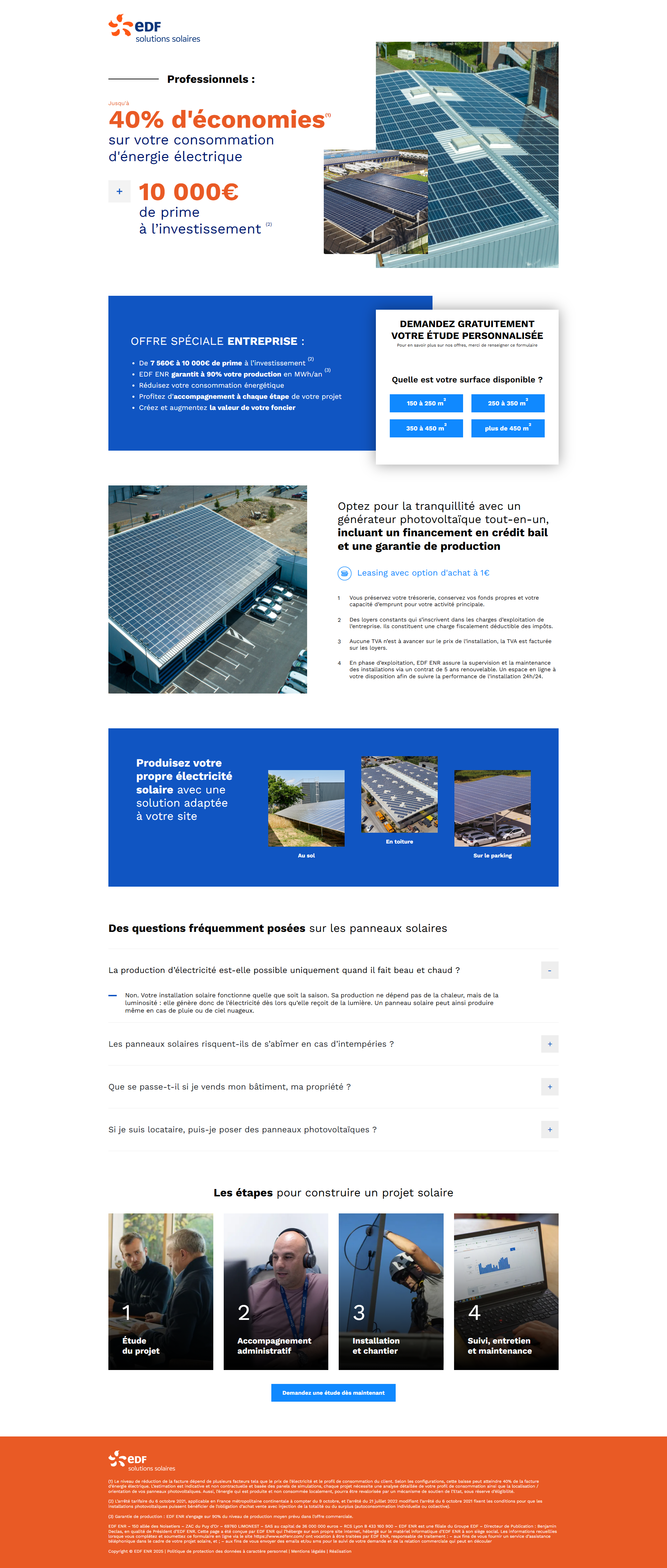 EDF Solutions Solaires landing page