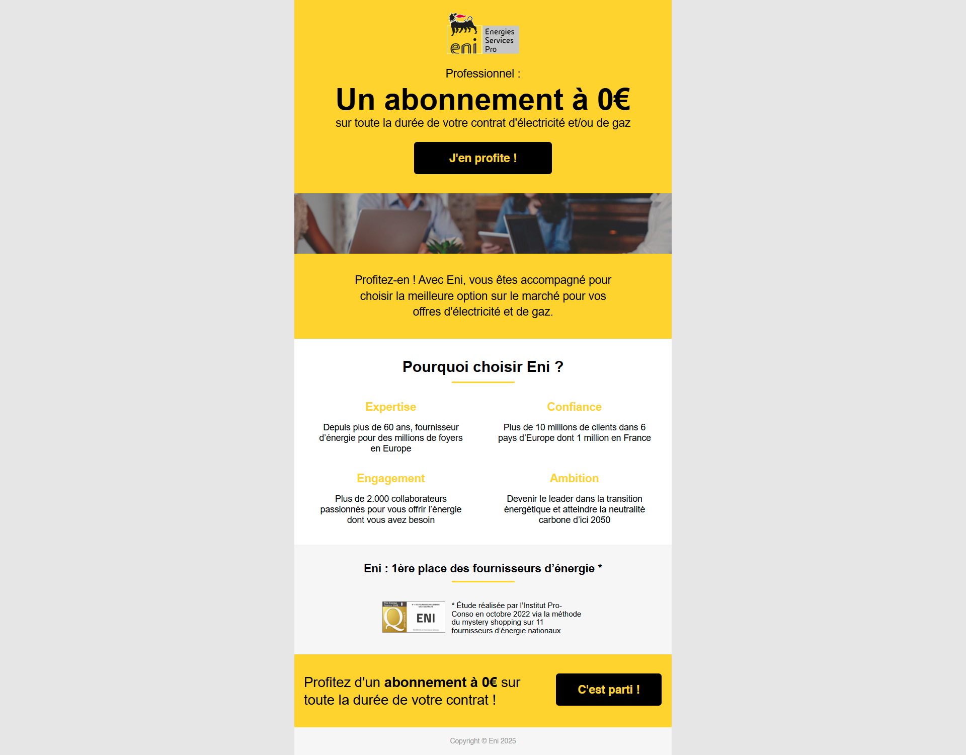 ENI Énergies Service Pro emailing