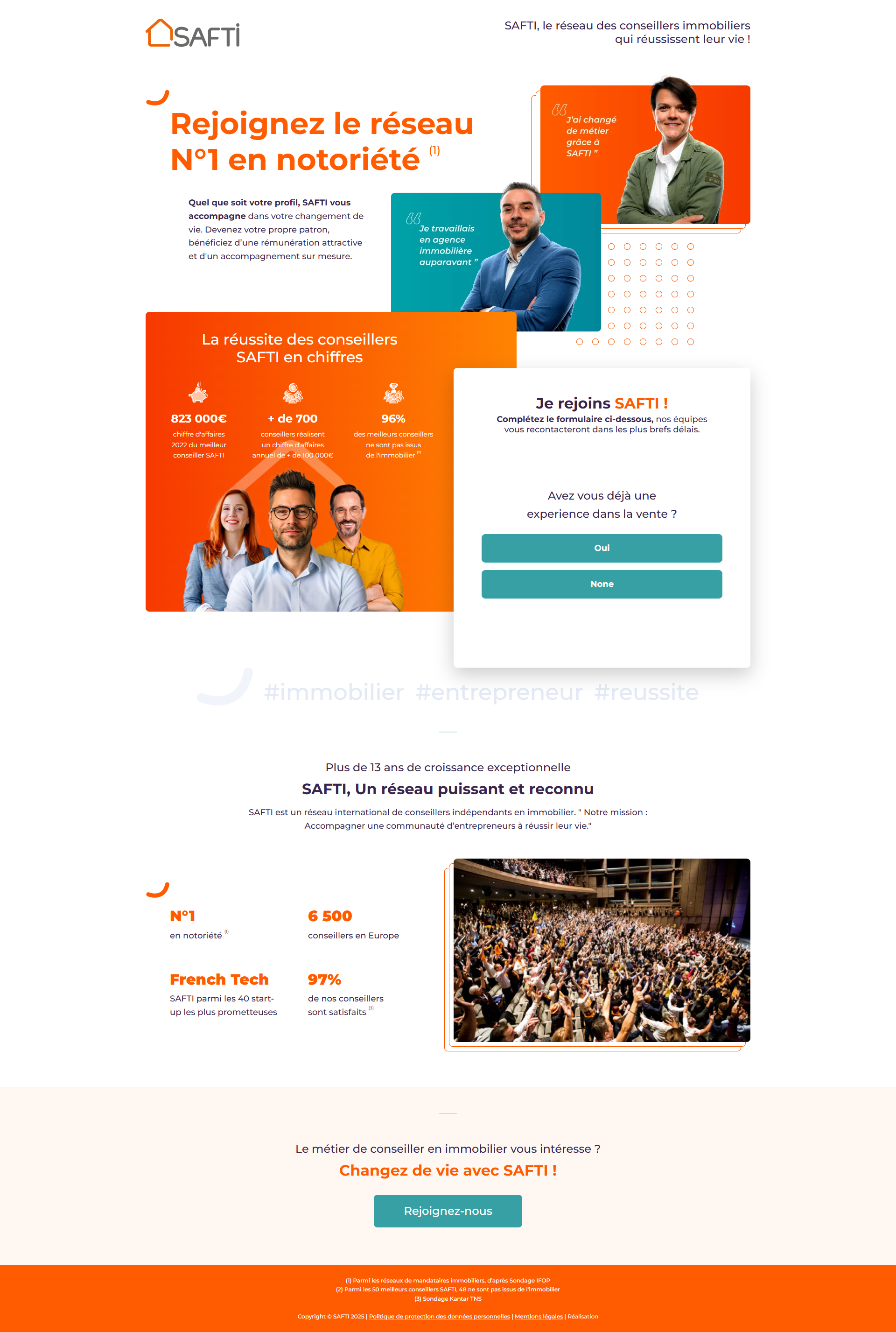 Safti landing page
